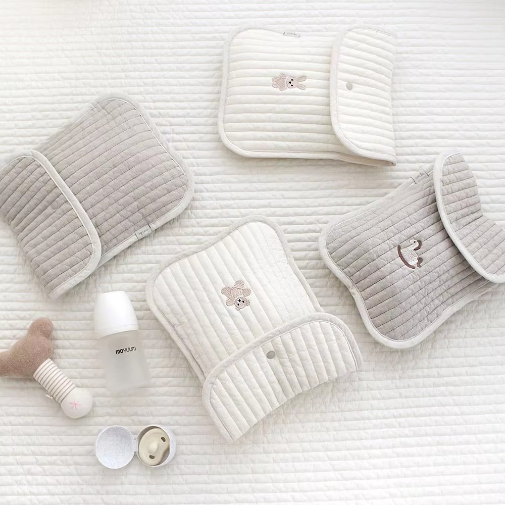 Baby Nursery Organization Ideas - Bear Embroidery Cotton Mommy Bag Baby
