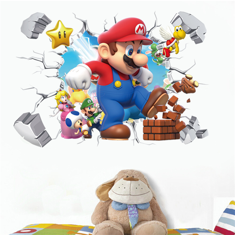Baby Nursery Wall Mural - 3D Cartoon Anime Game Characters Wall