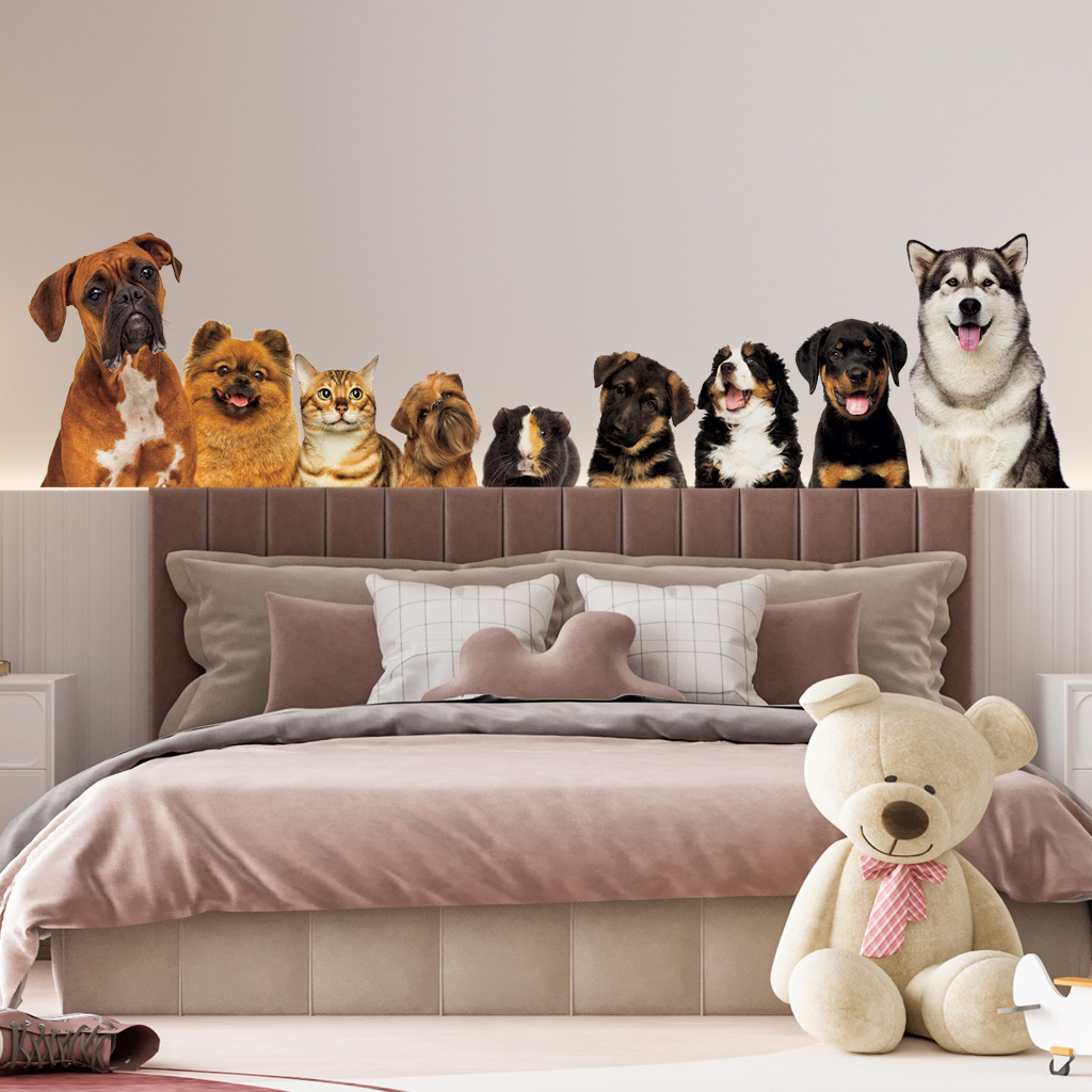 Baby Nursery Wall Mural - C30# 9 Cute Cats And Dogs