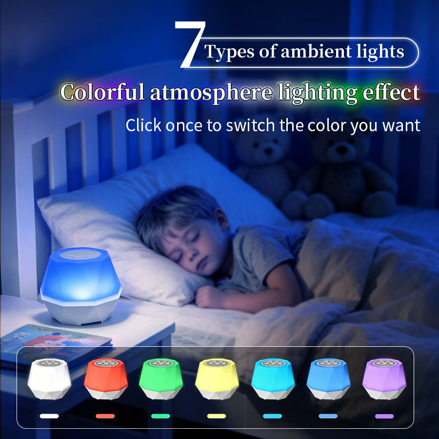 Baby Nursery Light - 7 Colors White Noise function Night