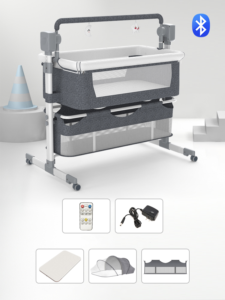 Bassinet Bedside Sleeper - Baby Bassinet,Automatic Electric Rocking with Remote,Newborn