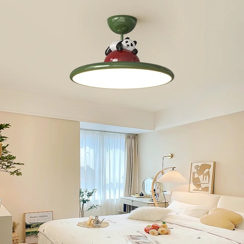 Baby Nursery Light Fixture - Cartoon Cream Style Panda LED Ceiling