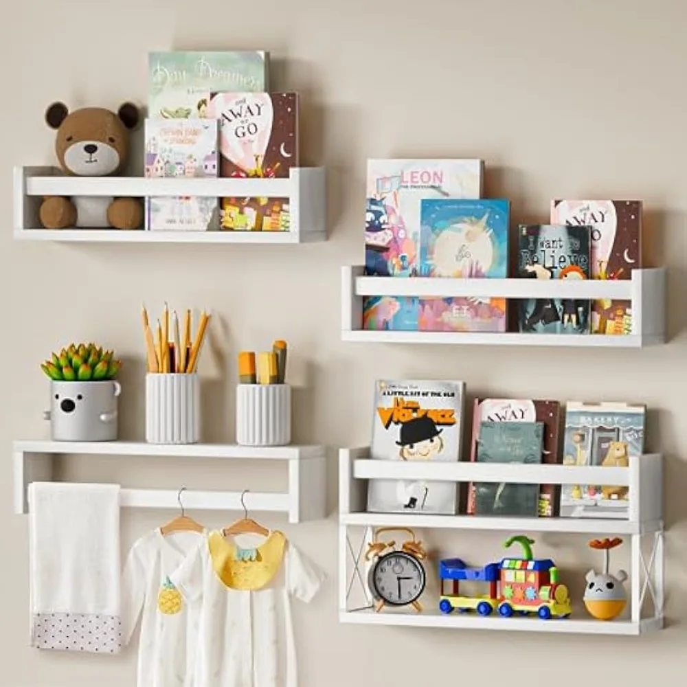 Baby Nursery Floating Shelves - QimCoor Nursery Book Shelves Set of