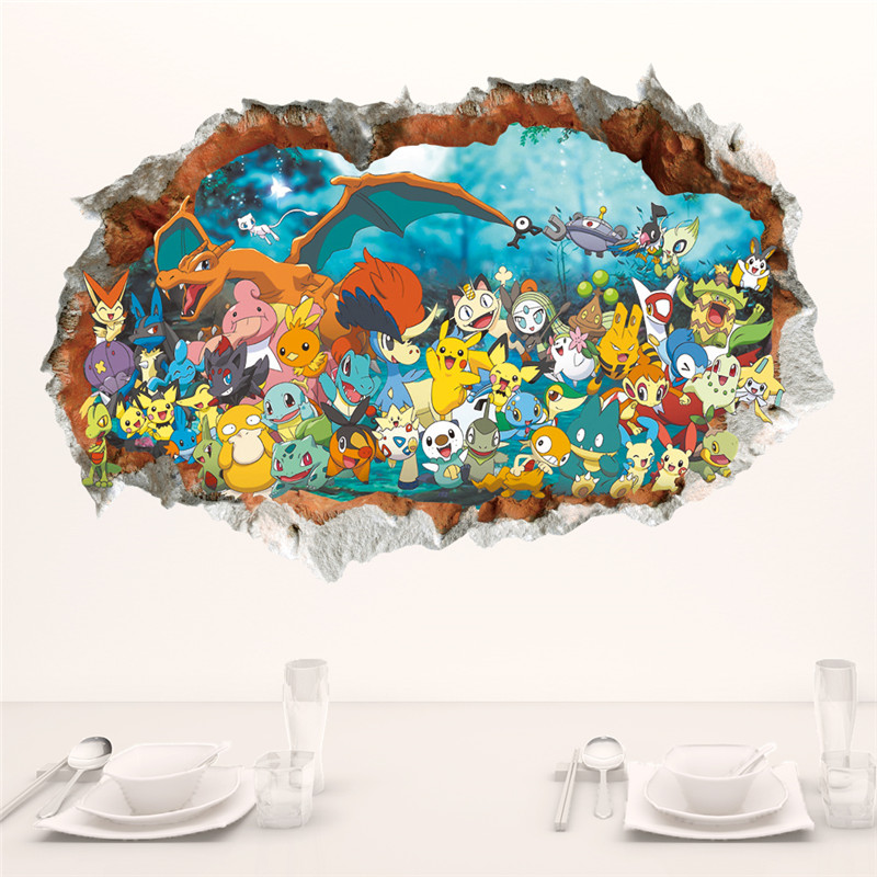 Baby Nursery Wall Mural - Cartoon Pokémon Pikachu Wall Sticker For