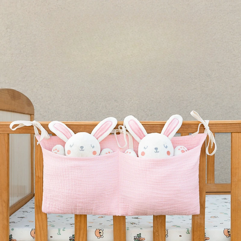 Baby Nursery Organization Ideas - 2Pockets Bedside Hanging Diaper Nursery Organizer
