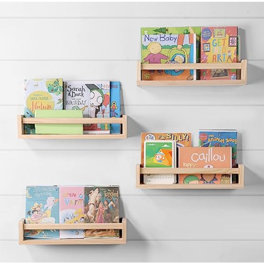 Baby Nursery Books - Nursery Room Shelves Set of 4,