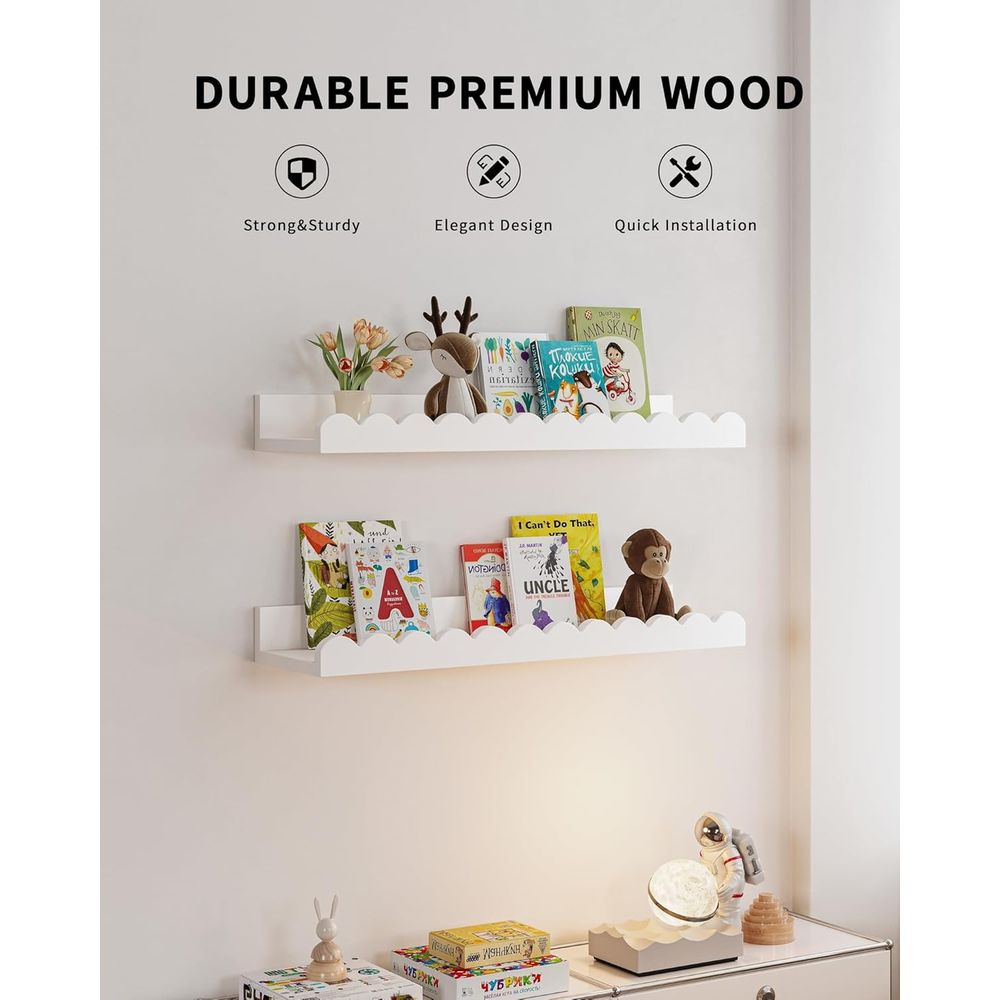 4-Pack White Floating Shelves, - Baby Nursery Floating Shelves ulasan dan harga