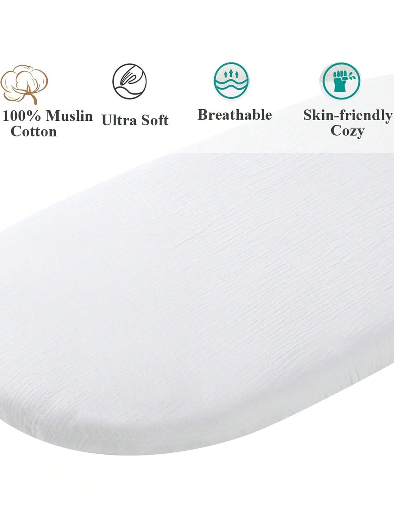 2 Pack Muslin Changing Pad Cov - Bassinet Bedside Sleeper ulasan dan harga