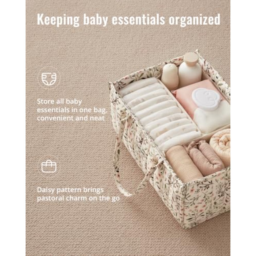 Floral Diaper Caddy Organizer, - Baby Nursery Must Haves ulasan dan harga