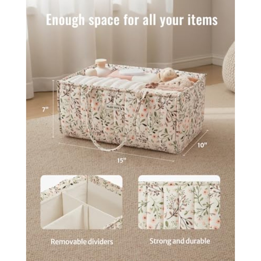 Floral Diaper Caddy Organizer, - Baby Nursery Must Haves ulasan dan harga