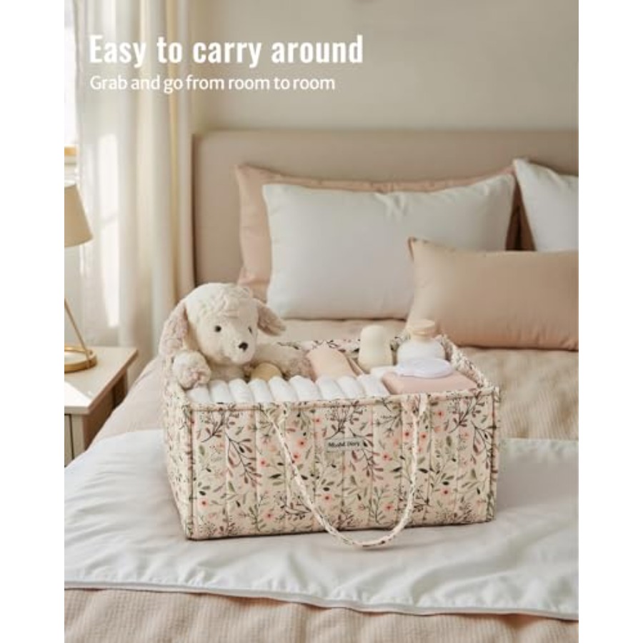 Floral Diaper Caddy Organizer, - Baby Nursery Must Haves ulasan dan harga
