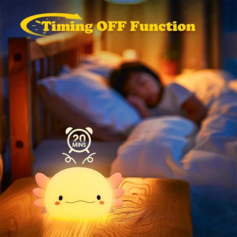 Cute Axolotl Night Light Silic - Baby Nursery Light ulasan dan harga