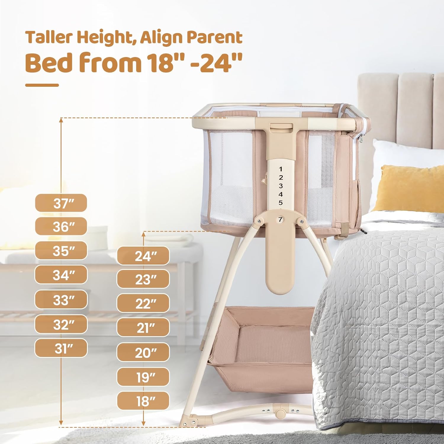 Baby Bassinet, 5 in 1 Bassinet - Bassinet Bedside Sleeper ulasan dan harga