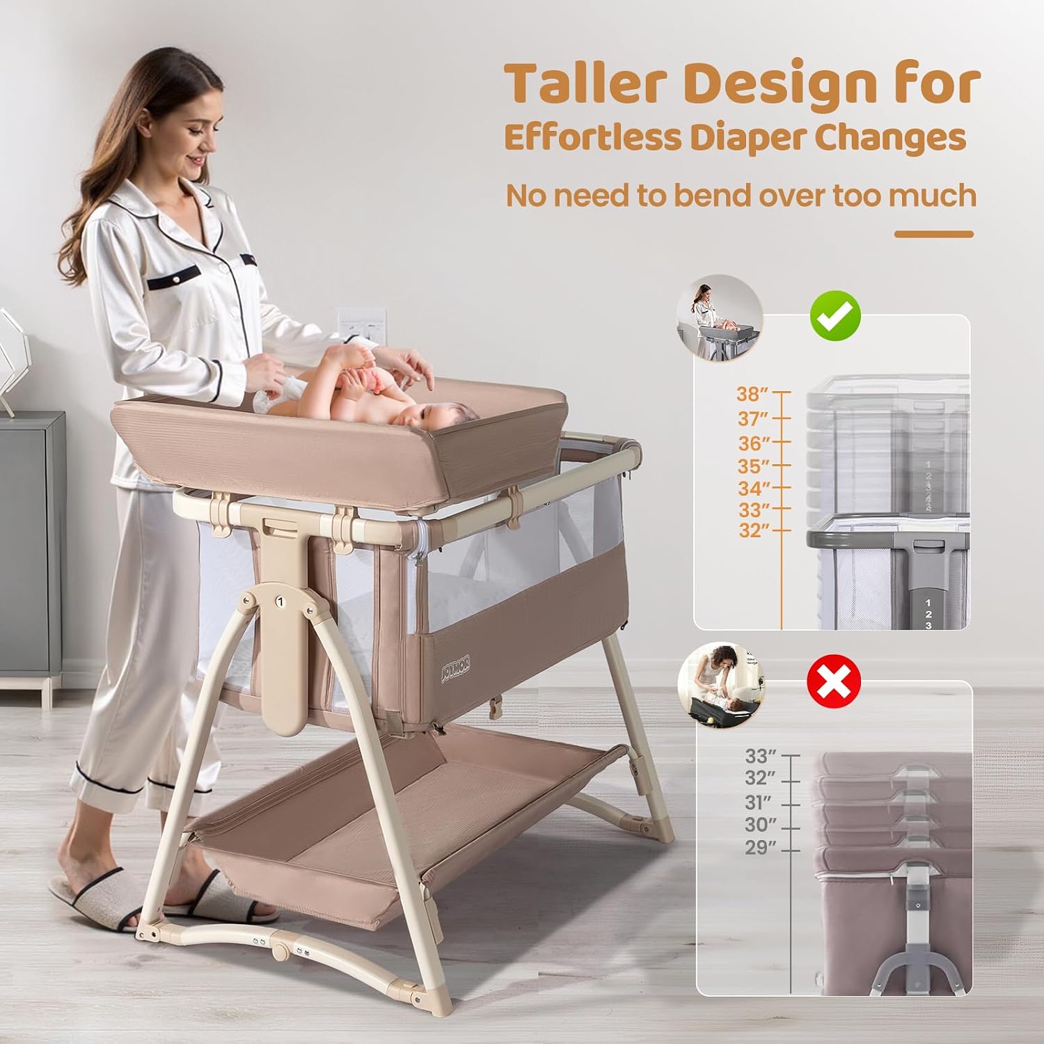 Baby Bassinet, 5 in 1 Bassinet - Bassinet Bedside Sleeper ulasan dan harga