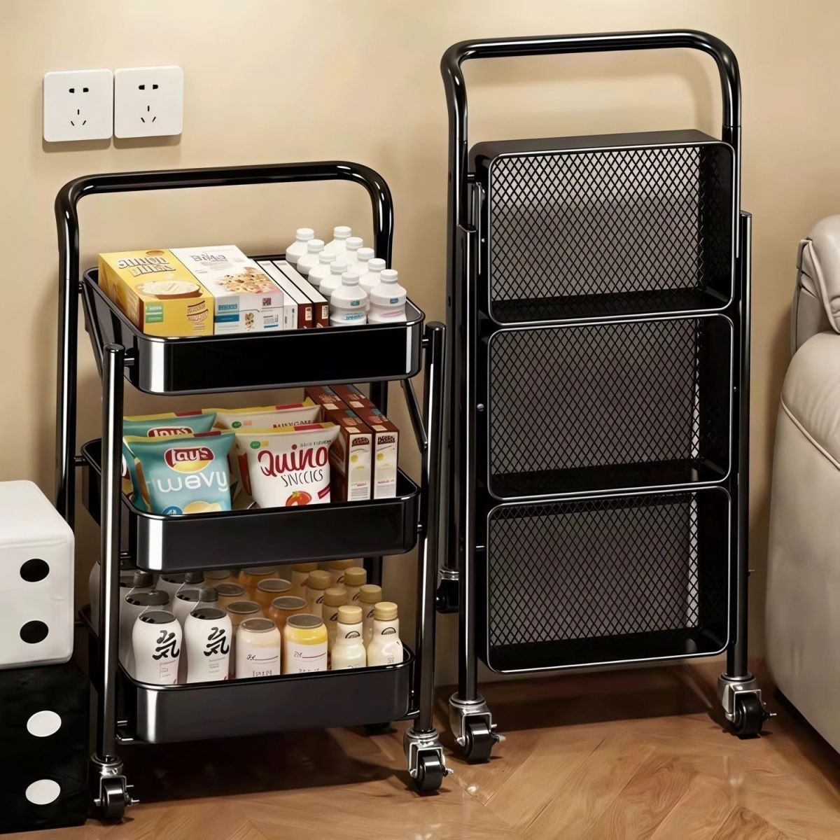 Multi-Scene Rolling Storage Ca - Baby Nursery Cart ulasan dan harga