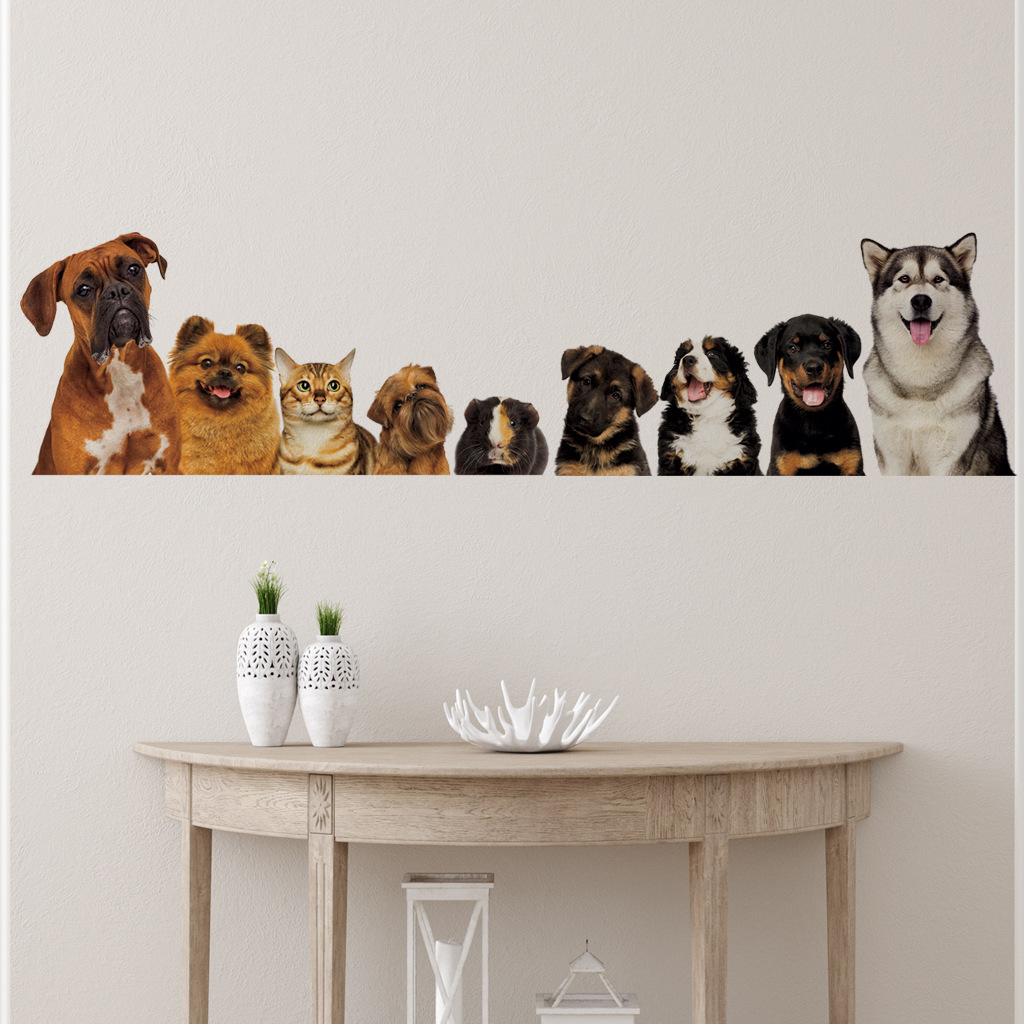 C30# 9 Cute Cats And Dogs Wall - Baby Nursery Wall Mural ulasan dan harga
