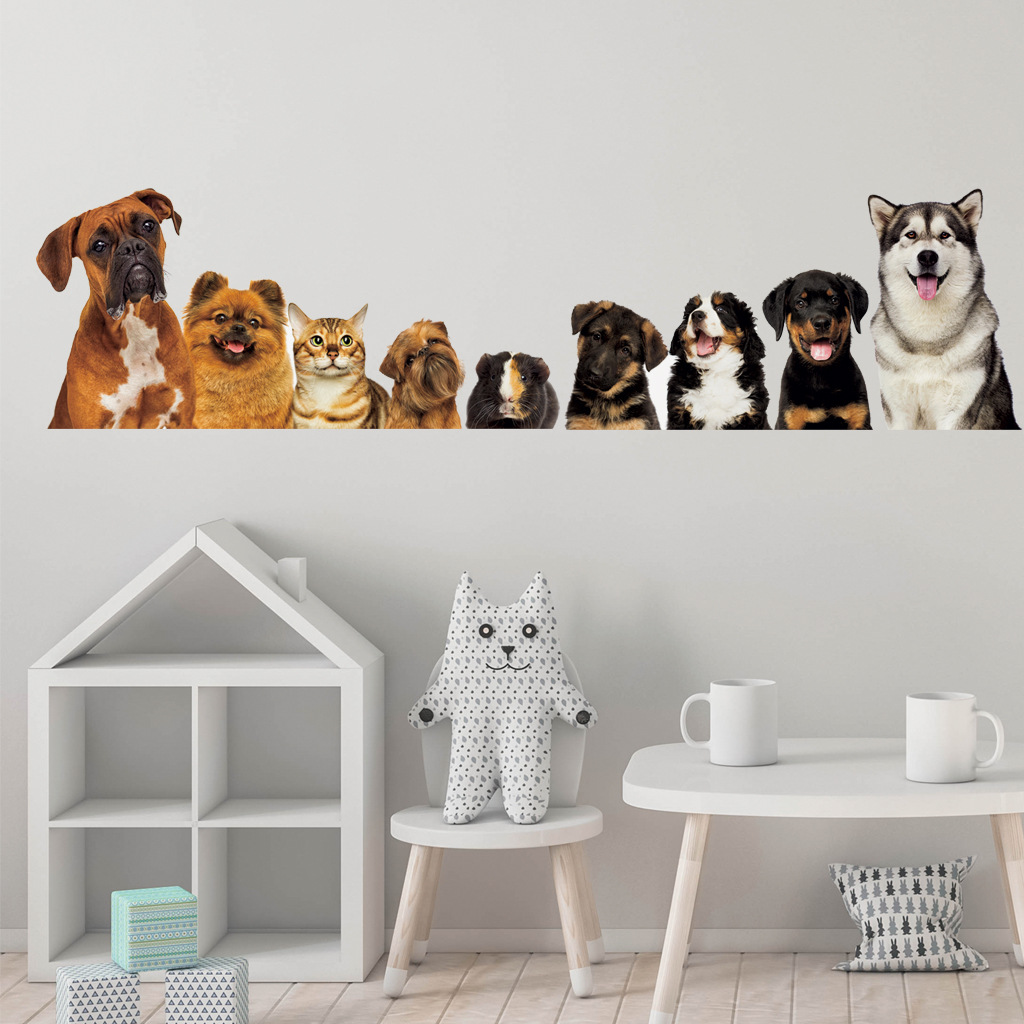 C30# 9 Cute Cats And Dogs Wall - Baby Nursery Wall Mural ulasan dan harga