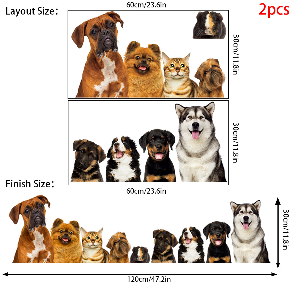 C30# 9 Cute Cats And Dogs Wall - Baby Nursery Wall Mural ulasan dan harga