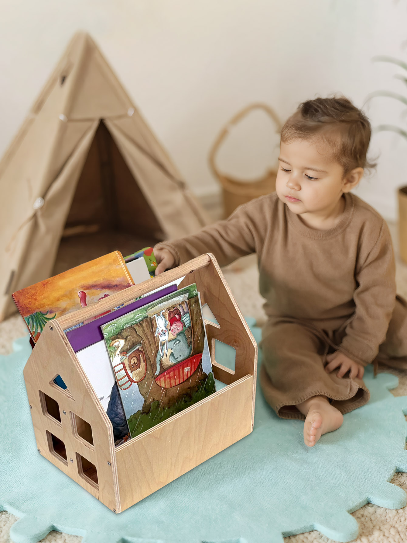 Toddler Bookshelf Double-Sided - Baby Nursery Books ulasan dan harga