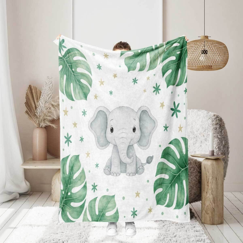 Cute Elephant and Monstera Lea - Baby Nursery Elephant Theme ulasan dan harga