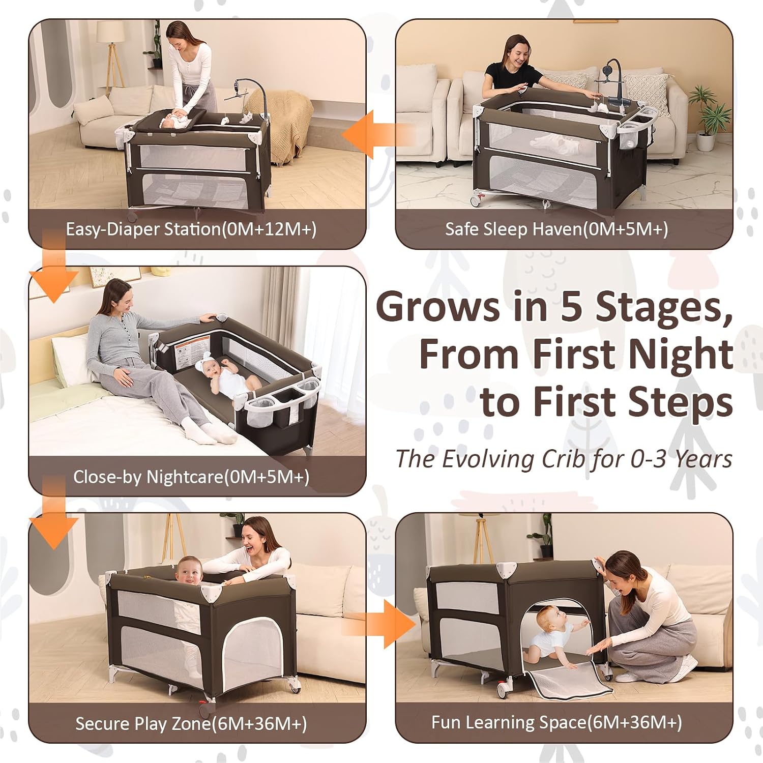 5-in-1 Baby Bassinet Bedside S - Bassinet Bedside Sleeper ulasan dan harga