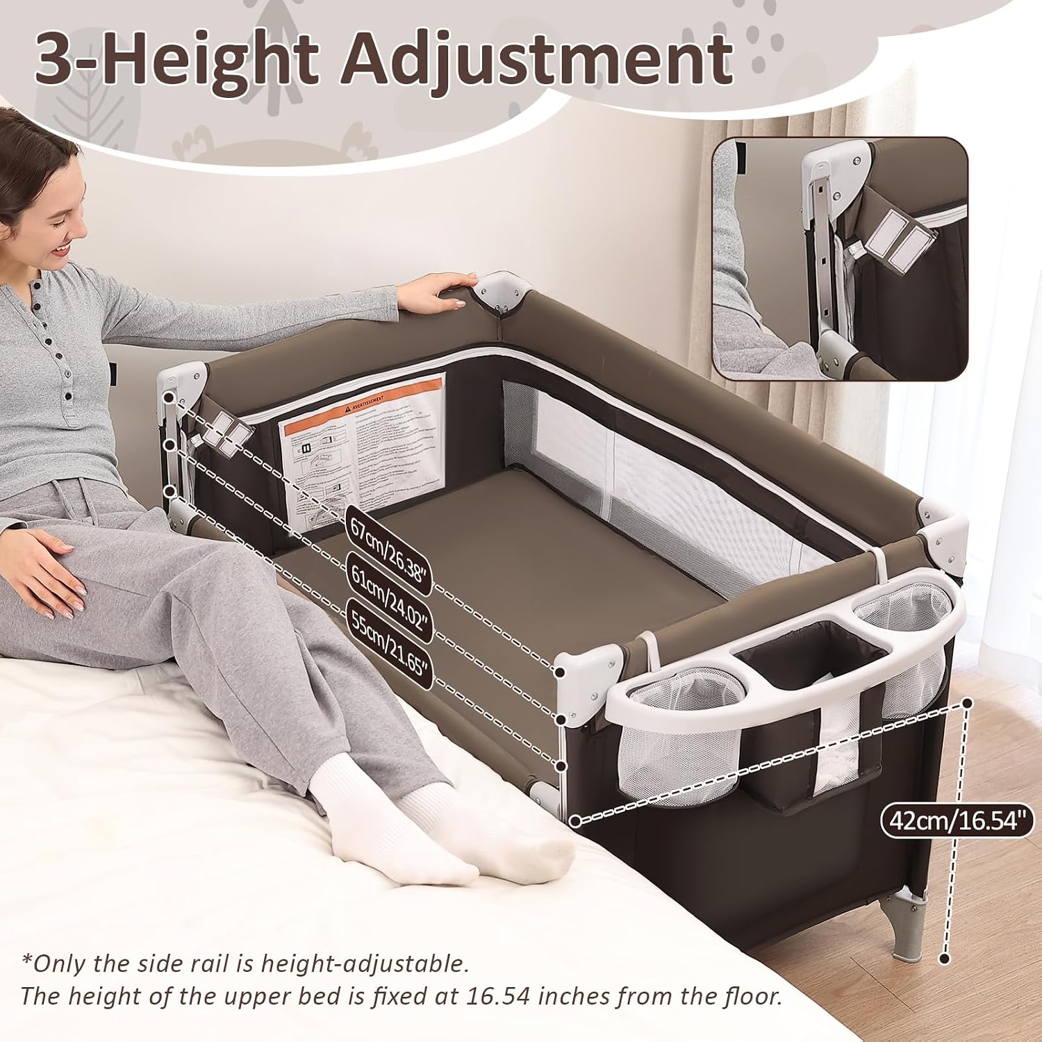 5-in-1 Baby Bassinet Bedside S - Bassinet Bedside Sleeper ulasan dan harga