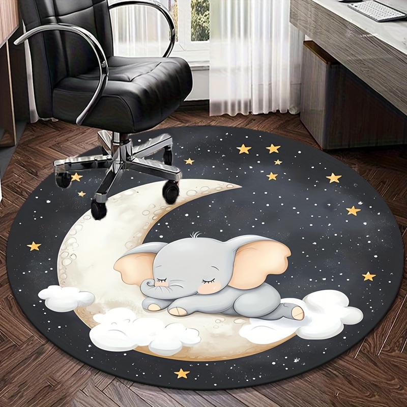 Cute Elephant Moon Stars Round - Baby Nursery Elephant Theme ulasan dan harga