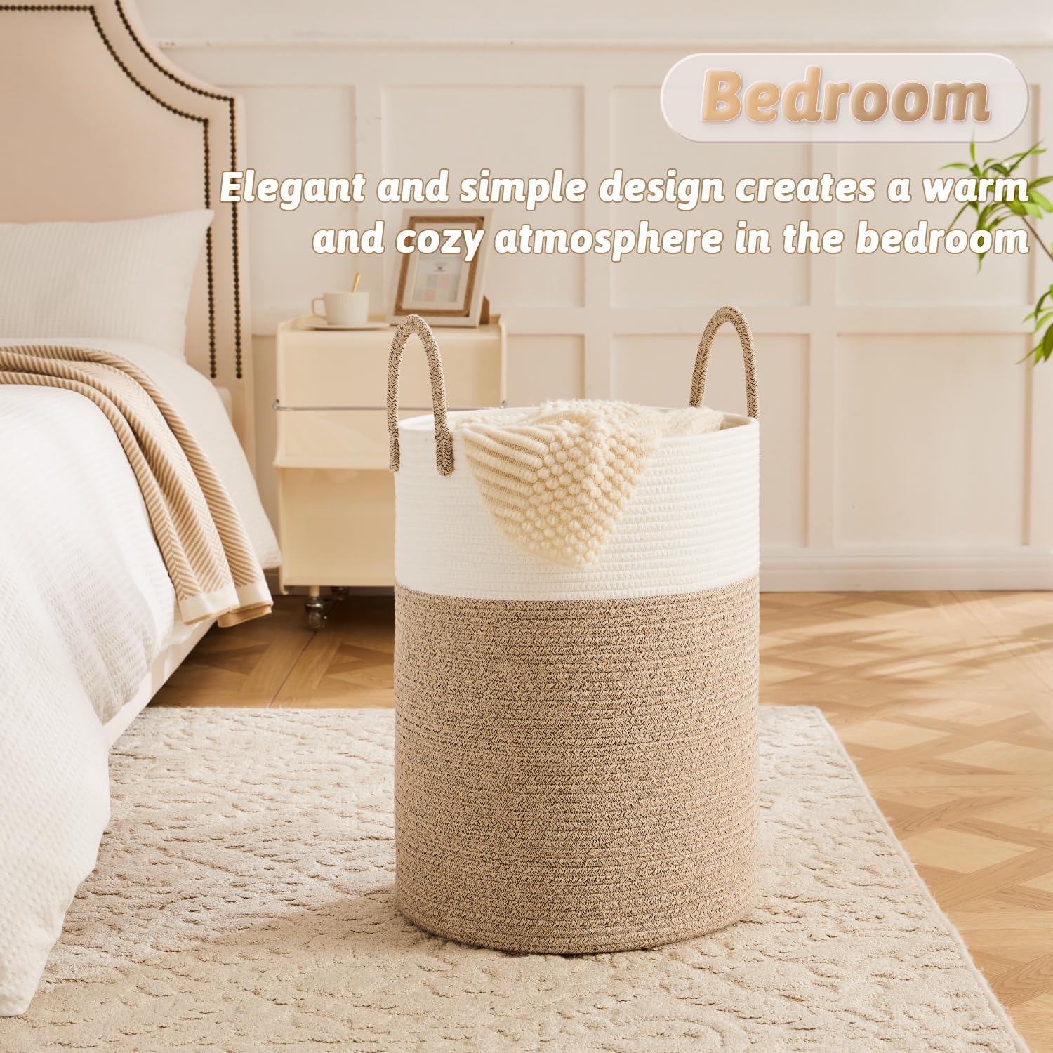 Laundry Basket,Woven Cotton Ro - Baby Nursery Basket ulasan dan harga