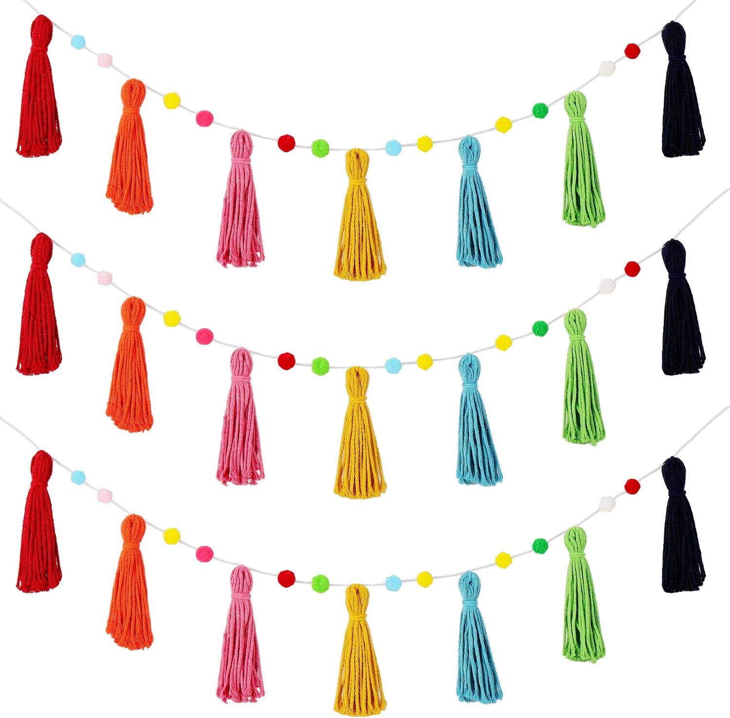 3 Pcs Colorful Rainbow Boho Ta - Baby Nursery Fabric ulasan dan harga