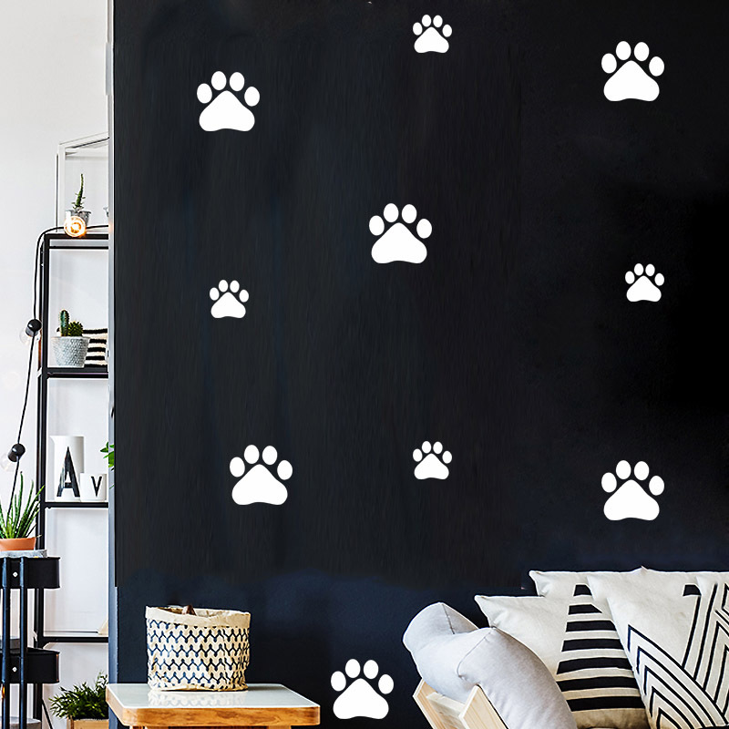 Cartoon Dog Cat Walking Paw Pr - Baby Nursery Wall Mural ulasan dan harga