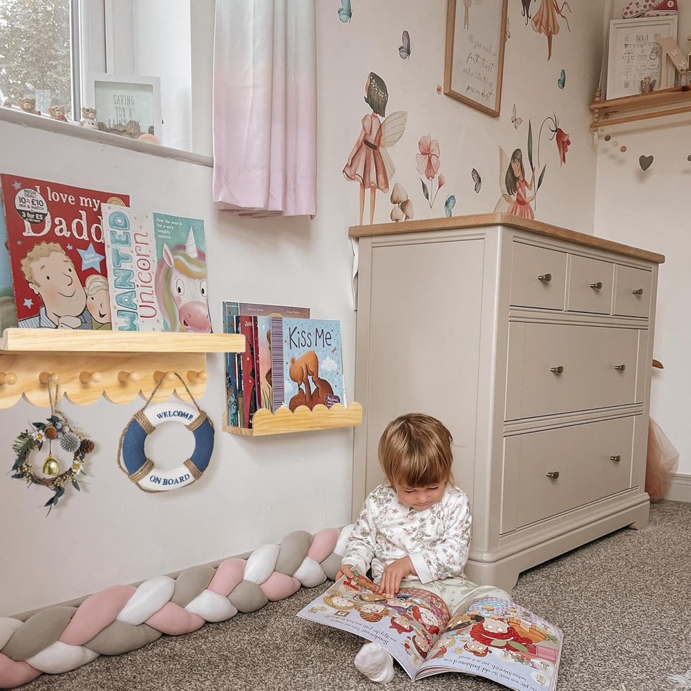 Nursery Book Shelves 3PCS Wood - Baby Nursery Floating Shelves ulasan dan harga