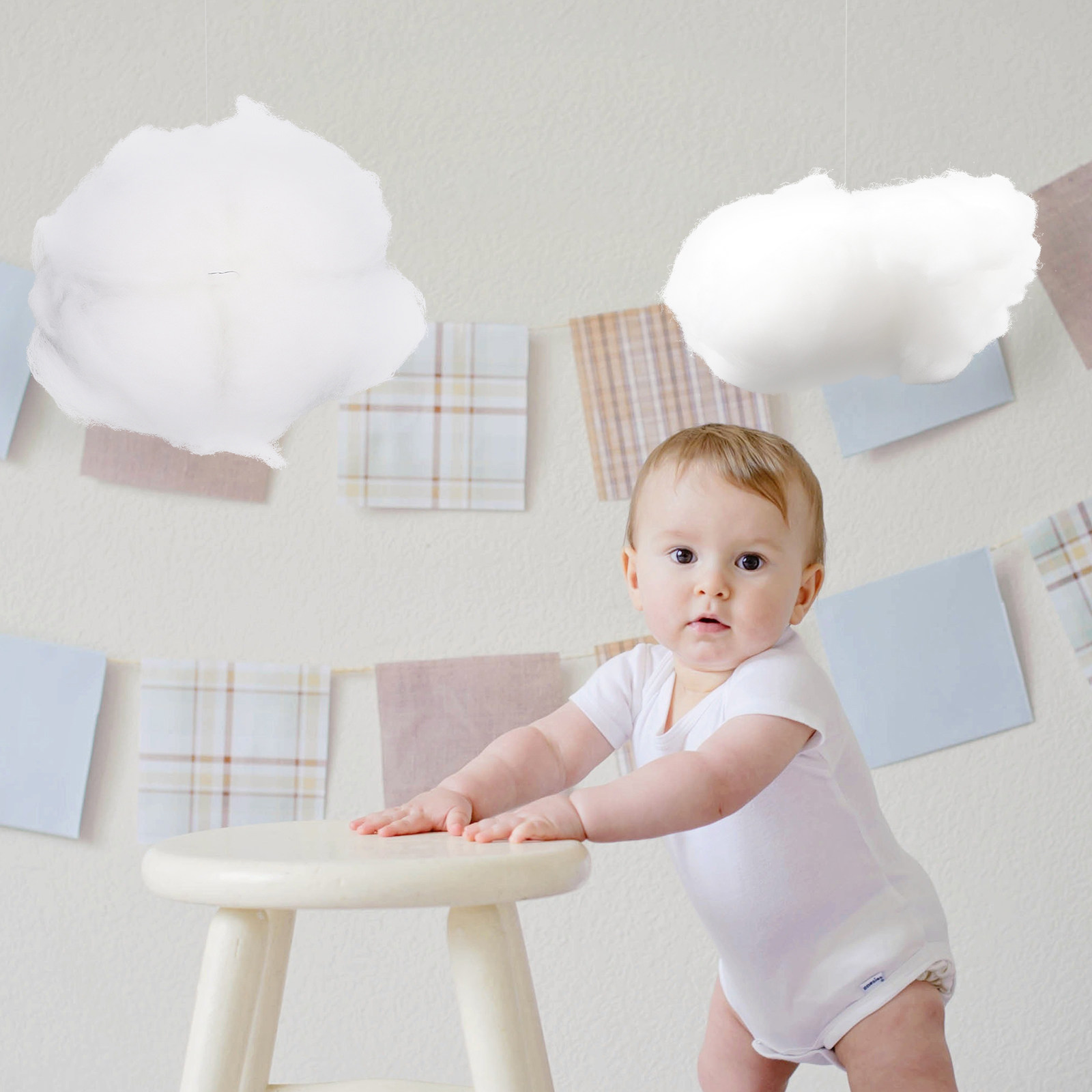 4Pcs Lifelike Cotton Cloud Han - Baby Nursery Light Fixture ulasan dan harga