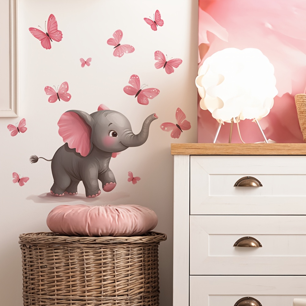 1pc Baby Elephant Butterfly Th - Baby Nursery Elephant Theme ulasan dan harga