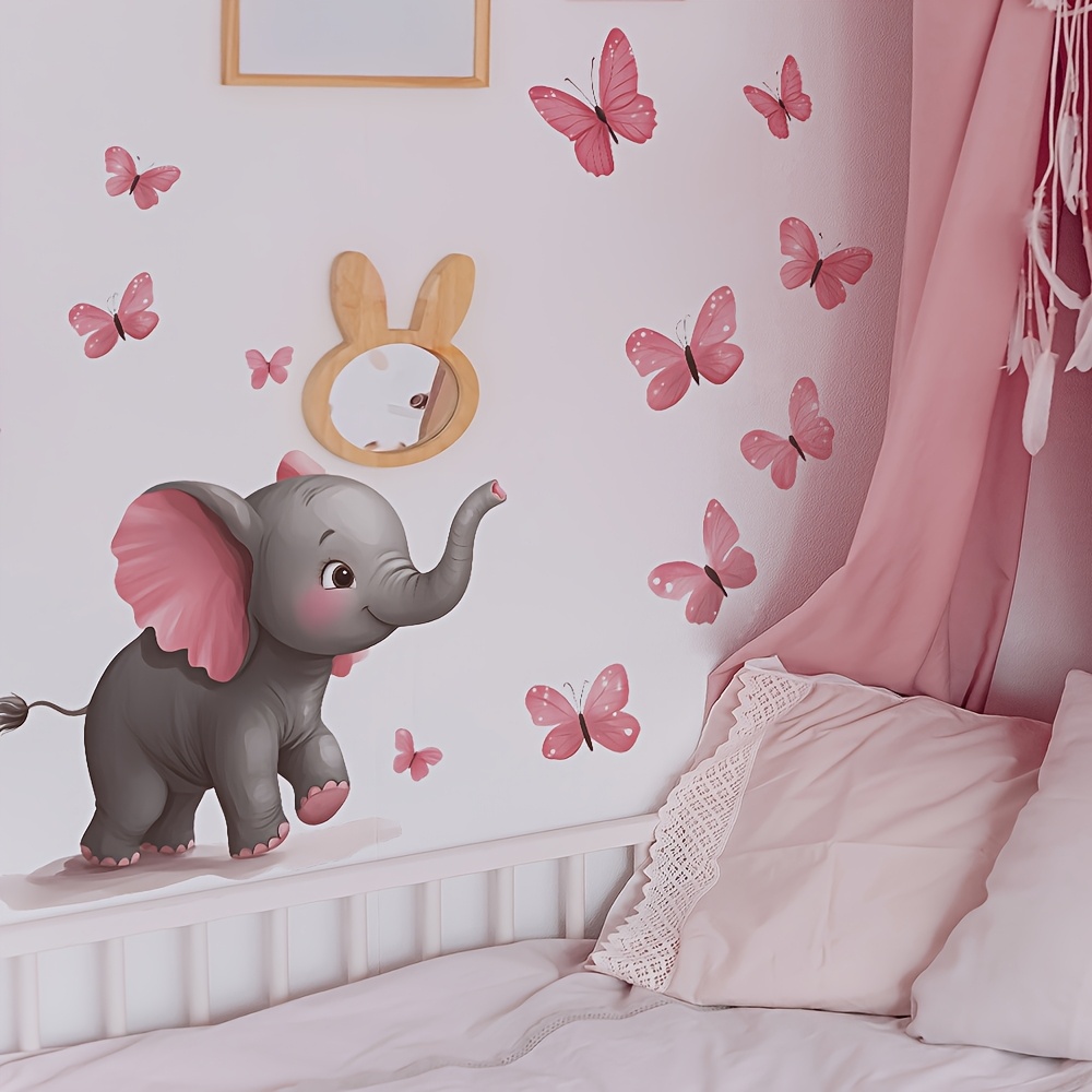 1pc Baby Elephant Butterfly Th - Baby Nursery Elephant Theme ulasan dan harga