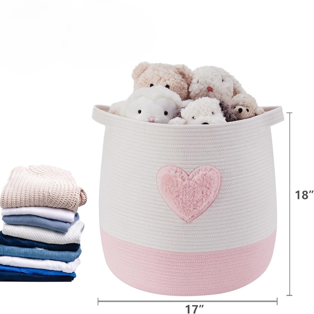 Pink Laundry Basket Hamper for - Baby Nursery Basket ulasan dan harga