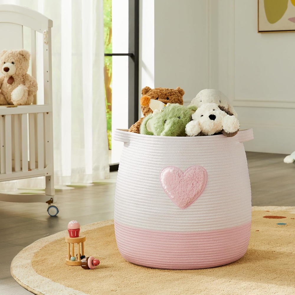 Pink Laundry Basket Hamper for - Baby Nursery Basket ulasan dan harga