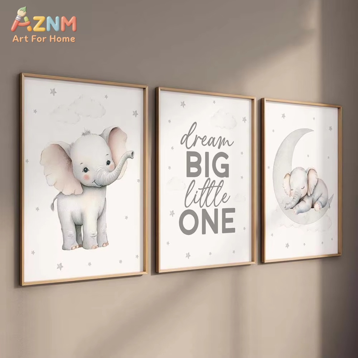AZNM Elephant Nursery Print Se - Baby Nursery Elephant Theme ulasan dan harga
