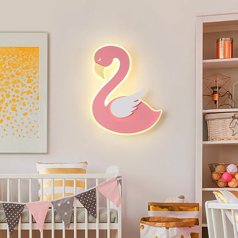 Flamingo LED Wall Lamp, Nordic - Baby Nursery Light Fixture ulasan dan harga