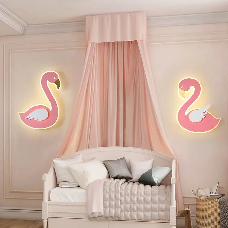 Flamingo LED Wall Lamp, Nordic - Baby Nursery Light Fixture ulasan dan harga