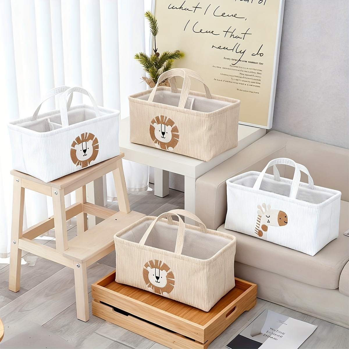 Cute Lion Diaper Caddy Foldabl - Baby Nursery Organization Ideas ulasan dan harga