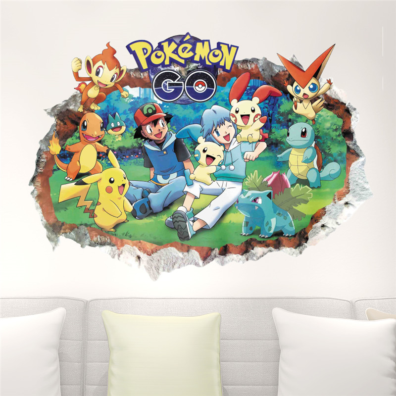 Cartoon Pokémon Pikachu Wall S - Baby Nursery Wall Mural ulasan dan harga