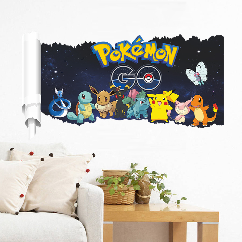 Cartoon Pokémon Pikachu Wall S - Baby Nursery Wall Mural ulasan dan harga