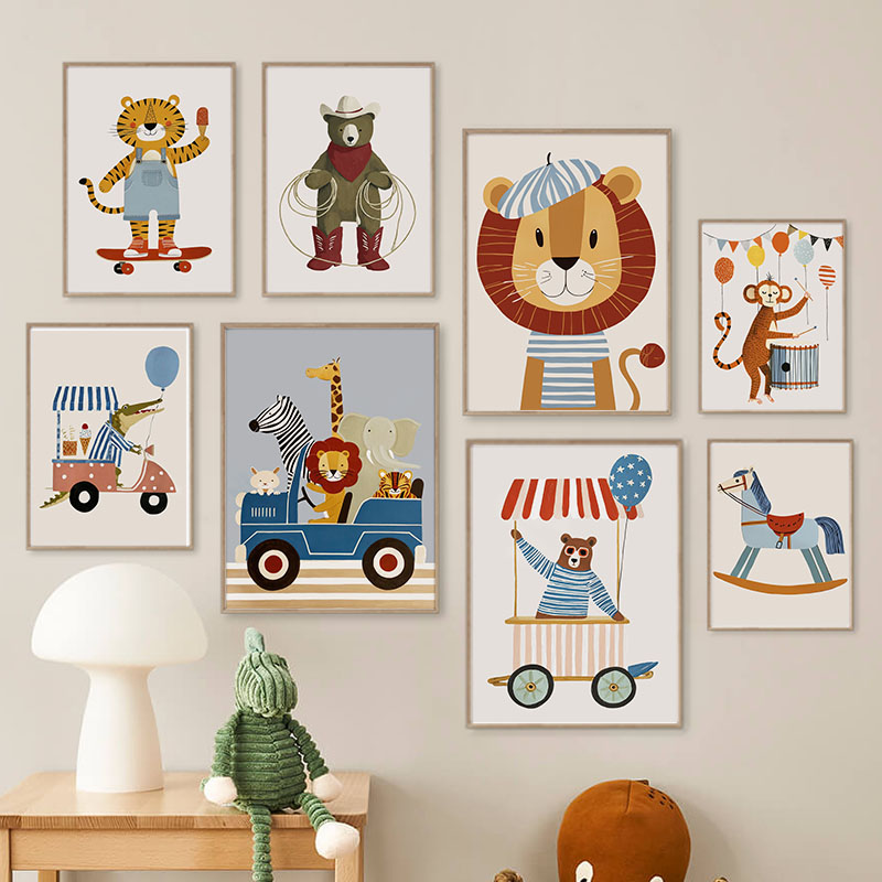 Funny Cartoon Animal Car Ballo - Baby Nursery Fabric ulasan dan harga