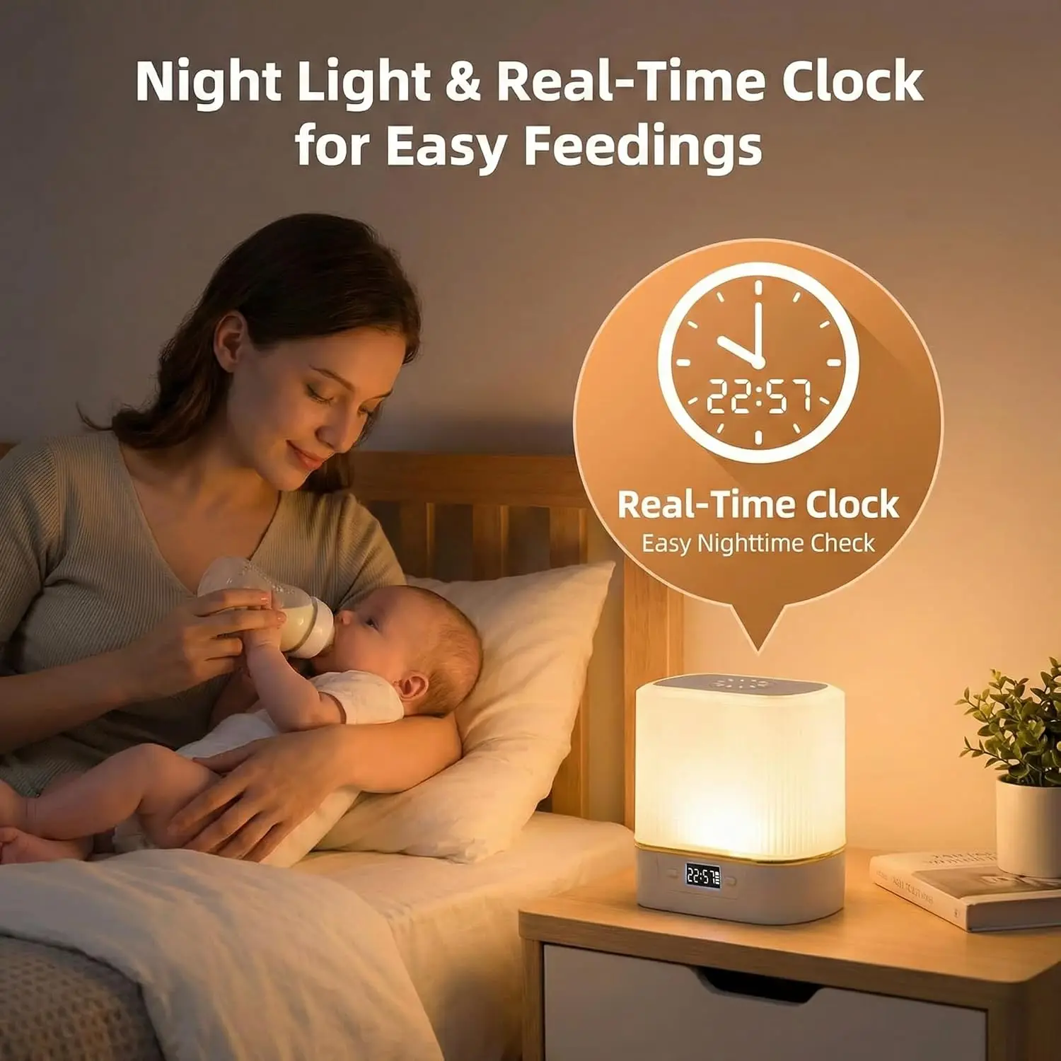 LED Night Light Bedside Lamp,T - Baby Nursery Light ulasan dan harga