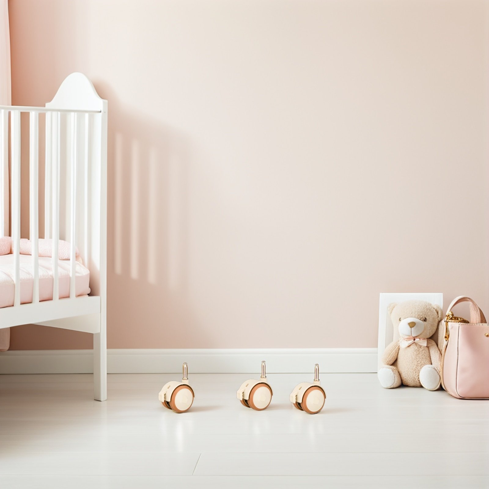4Pcs Grip Neck Stem Crib Caste - Baby Nursery Cart ulasan dan harga