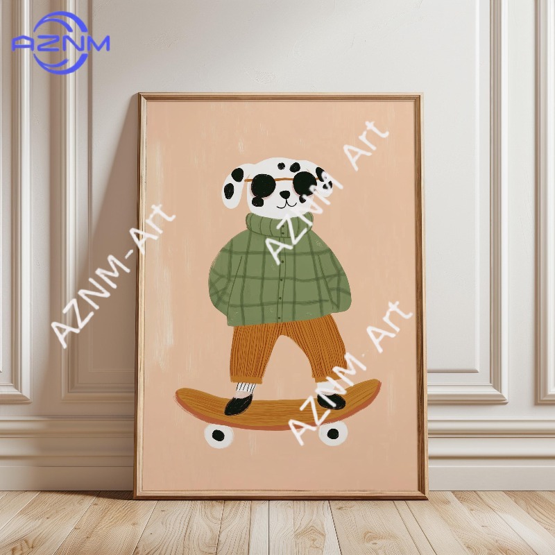 1PC Funny Animal Skateboarding - Baby Nursery Fabric ulasan dan harga