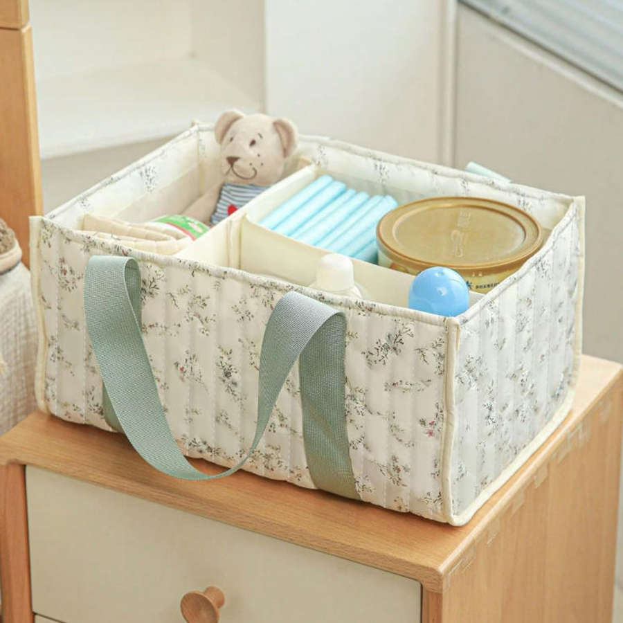 Floral Diaper Caddy Organizer, - Baby Nursery Basket ulasan dan harga