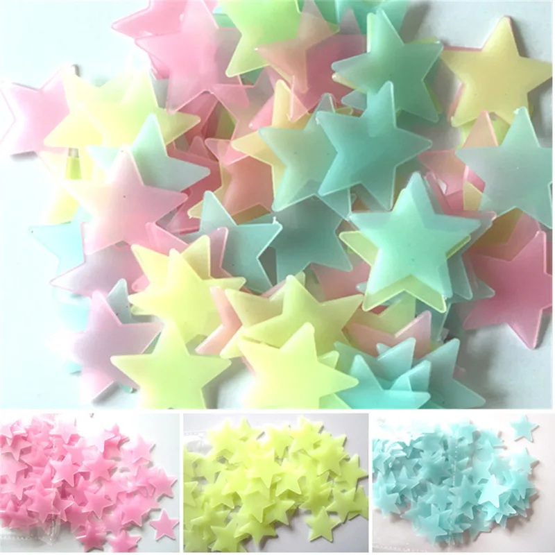 100pcs Fluorescent Glow in the - Baby Nursery Wall Mural ulasan dan harga