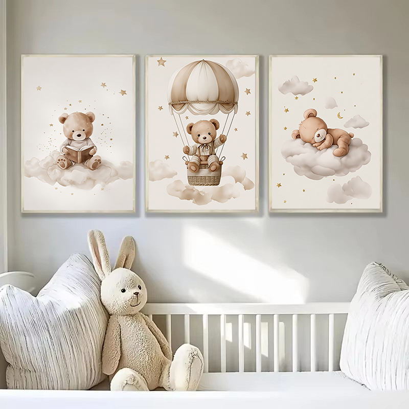 3pcs/set Bohemian Teddy Bear A - Baby Nursery Wall ulasan dan harga