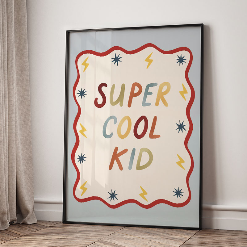 Funny Cartoon Super Cool Kid N - Baby Nursery Wall ulasan dan harga